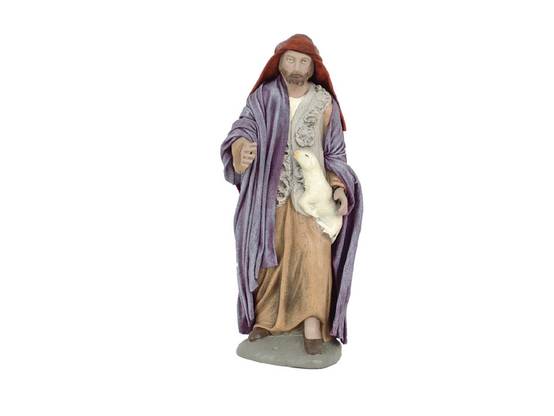 Oliver - Berger avec Mouton 14cm Terre Cuite