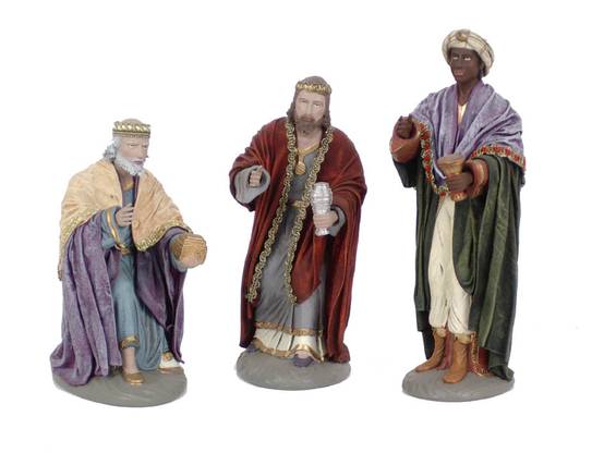 Oliver - Set de 3 Rois Mages 14 cm Terre Cuite
