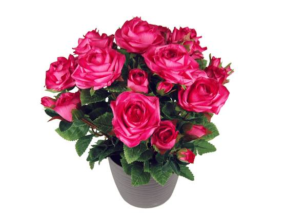 Sardeco - Coupe de roses artificielles roses H.38,5 cm