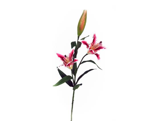 NONAME - Sardeco - Tige de lys tigré artificiel rose H.75 cm
