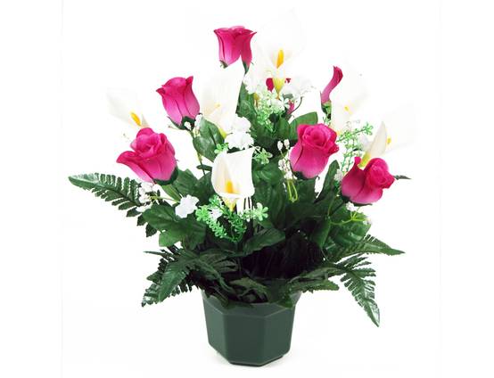 Sardeco - Coupe de roses et arums artificiels H.46,5 cm