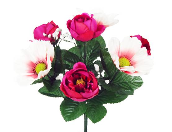 Sardeco - Piquet de renoncules et cosmos artificielles H.30 cm