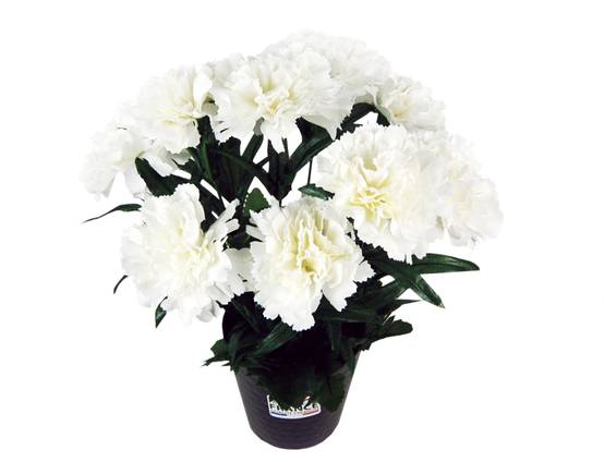Sardeco - Coupe de fleurs artificielles œillets blancs H.36 cm