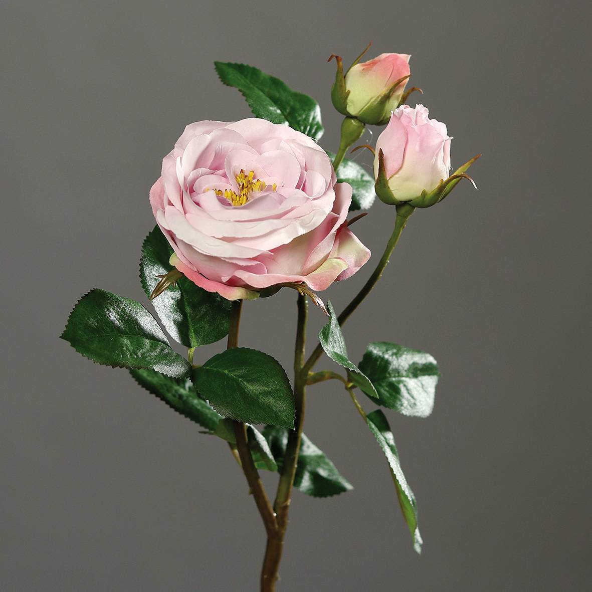 DPI - rose avec 1 fleur et 2 boutons, rose, 46 cm