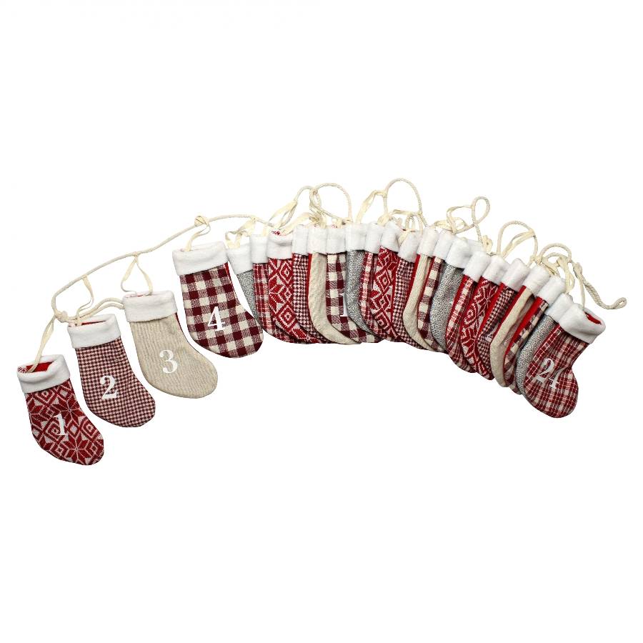Peha - Guirlande calendrier de l'avent 220cm rouge