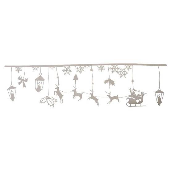 Peha - Frise Père Noël et son traineau feutrine L.120 x l.0,03 x H.32 cm