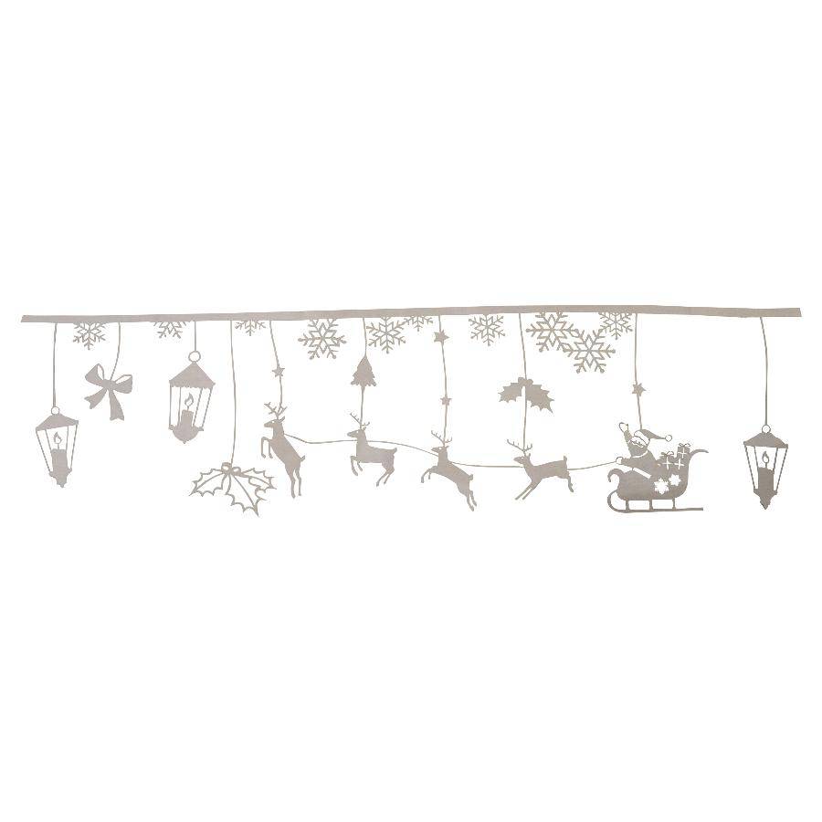 Peha - Frise Père Noël et son traineau feutrine L.120 x l.0,03 x H.32 cm
