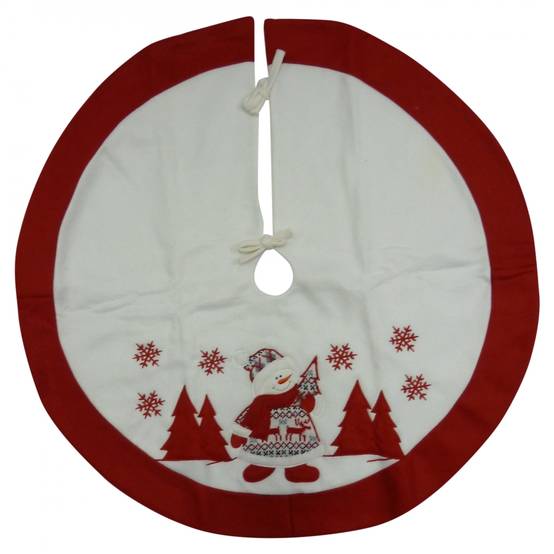 Peha - Jupe sapin bonhomme de neige rouge blanc Ø.40 x l.40 cm