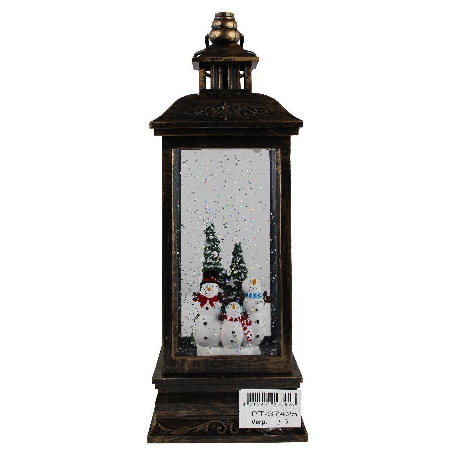 Peha - Lanterne projecteur statique bonhomme neige 27,5cm minuteur LED