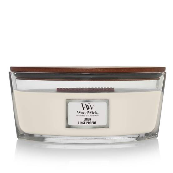 Bougie Parfumée Linge Propre Ellipse Blanc L. 9,2 cm l. 19,1 cm H. 12,1 cm - WOODWICK