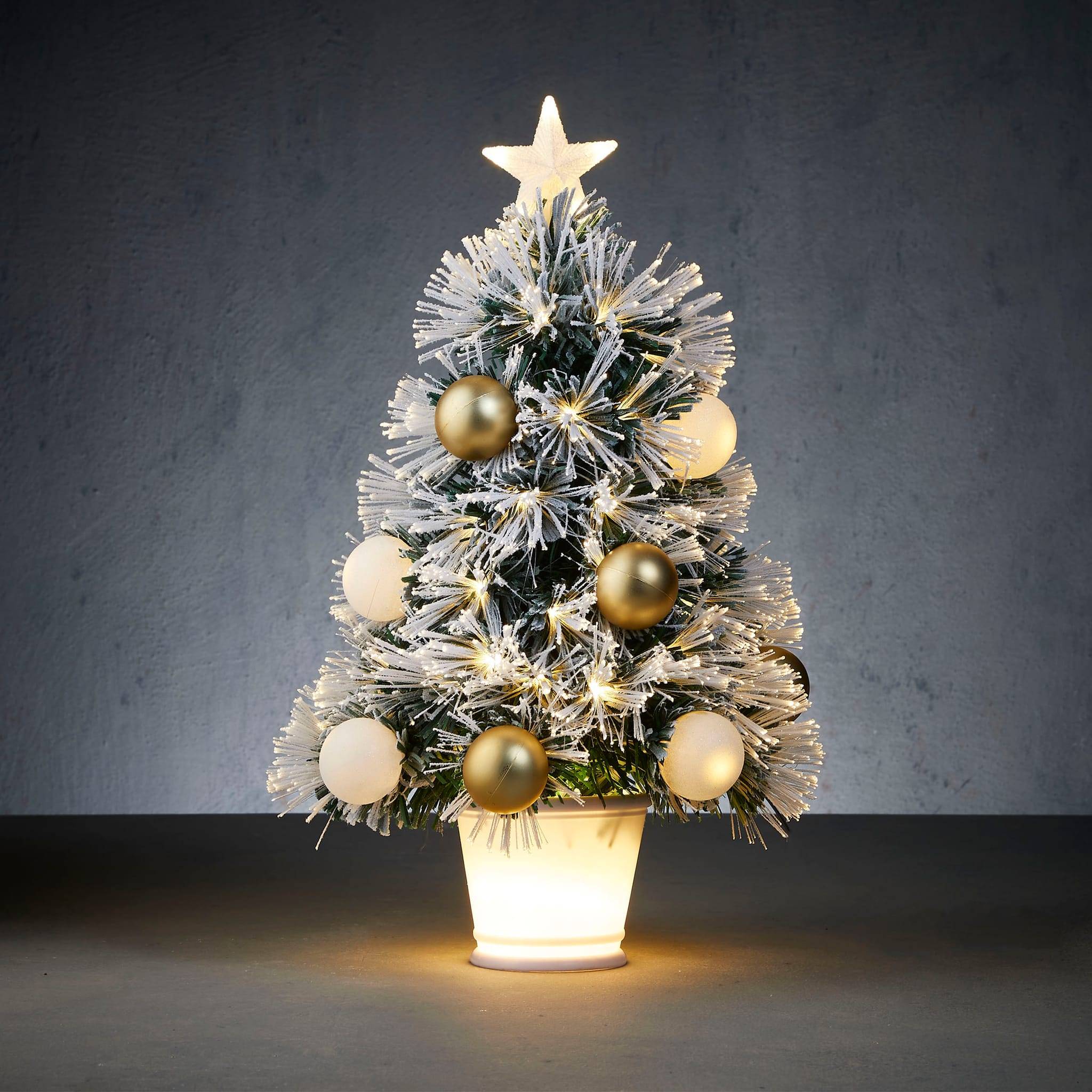 Deron arbre fibre optic vert bleu 65led 8func-pvc-Vert- h60xd30cm