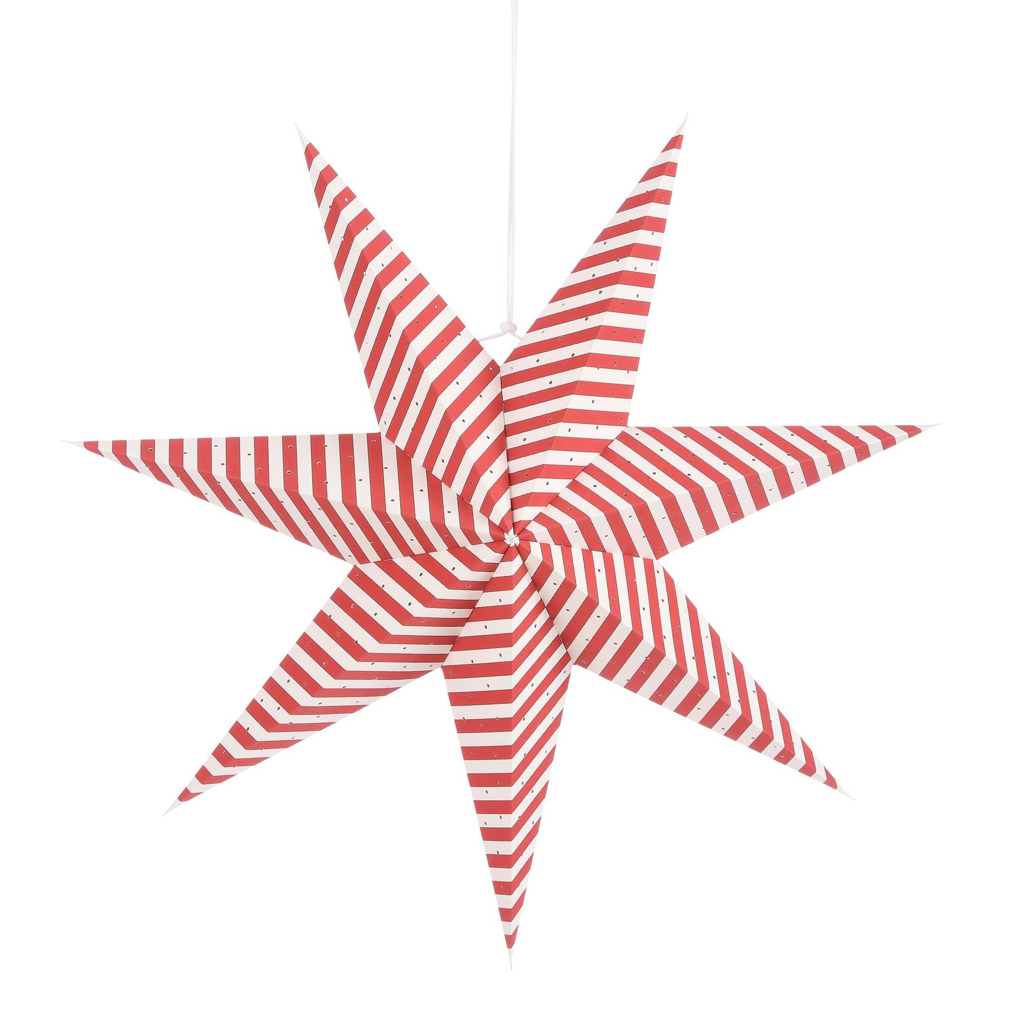 Etoile suspendre rouge -papier-Rouge- h18xd60cm