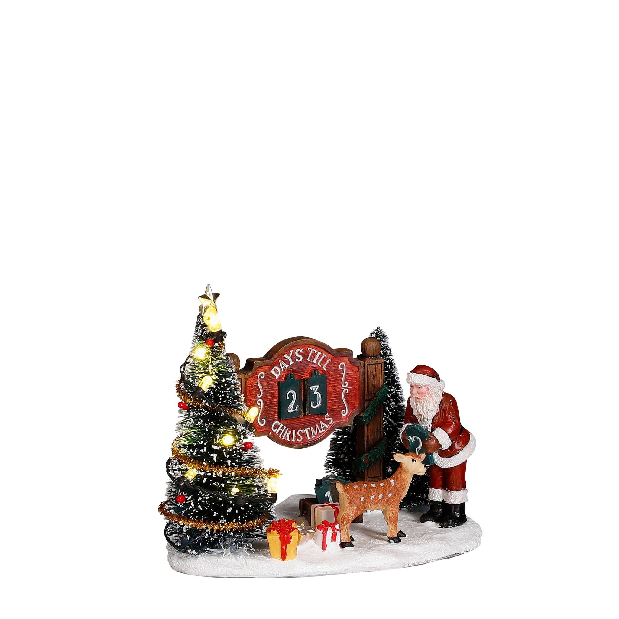 Christmas count down Fonc.sur batt -poly-Multicol- l13xb10xh11cm