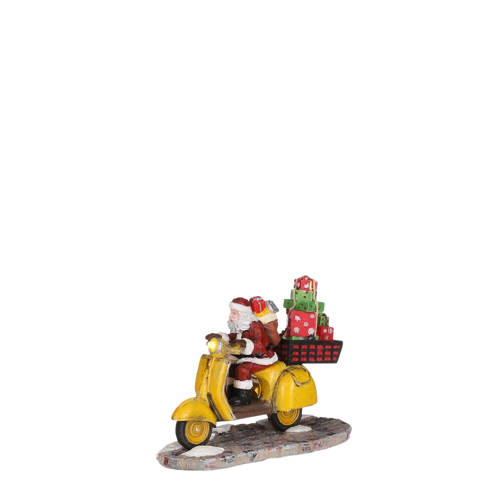 Santa is in a hurry Batt -polyresin-Jaune- l10xw5xh8cm