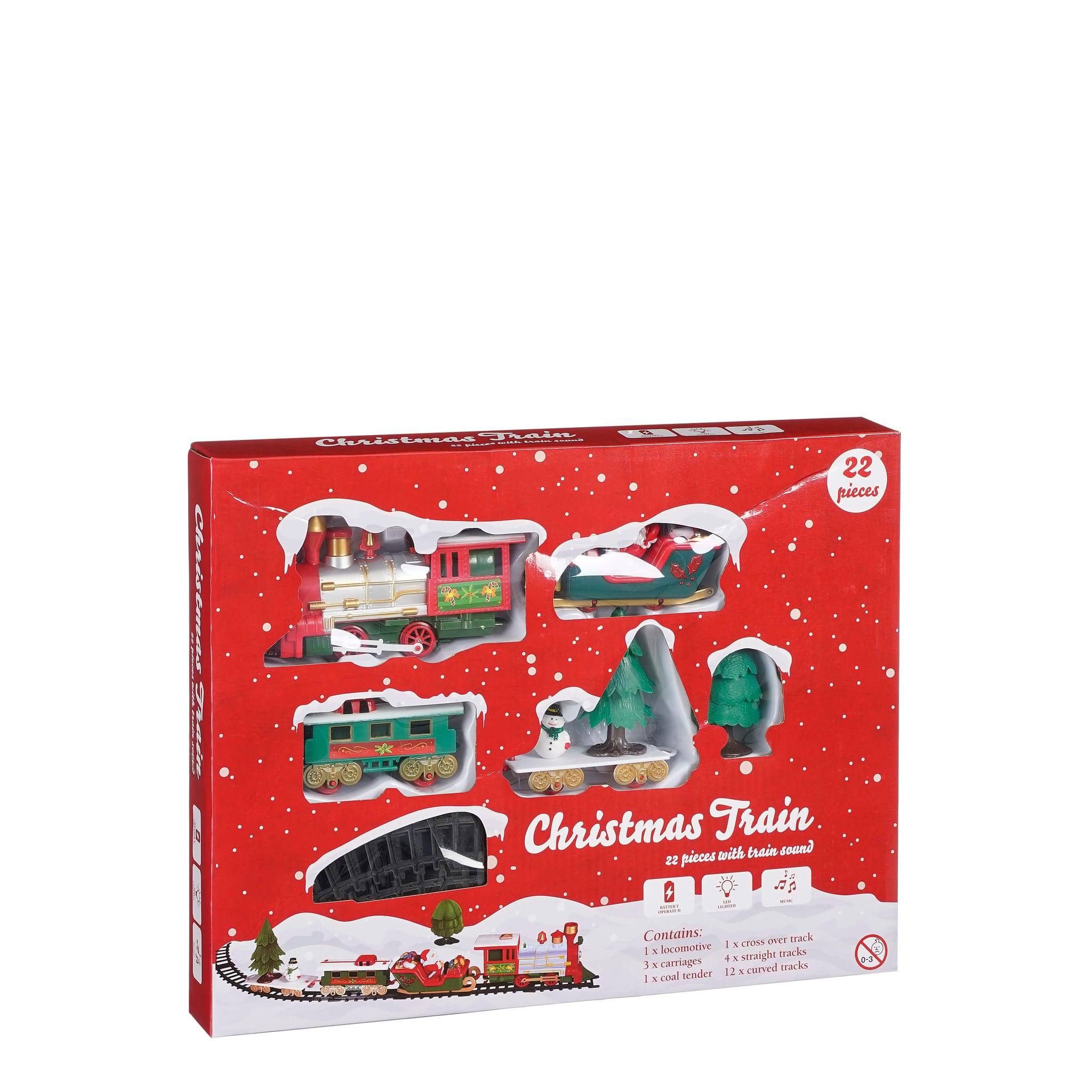 Train rouge 22 pcs with train sound Fonc-poly-Rouge- l96xw42xh8cm