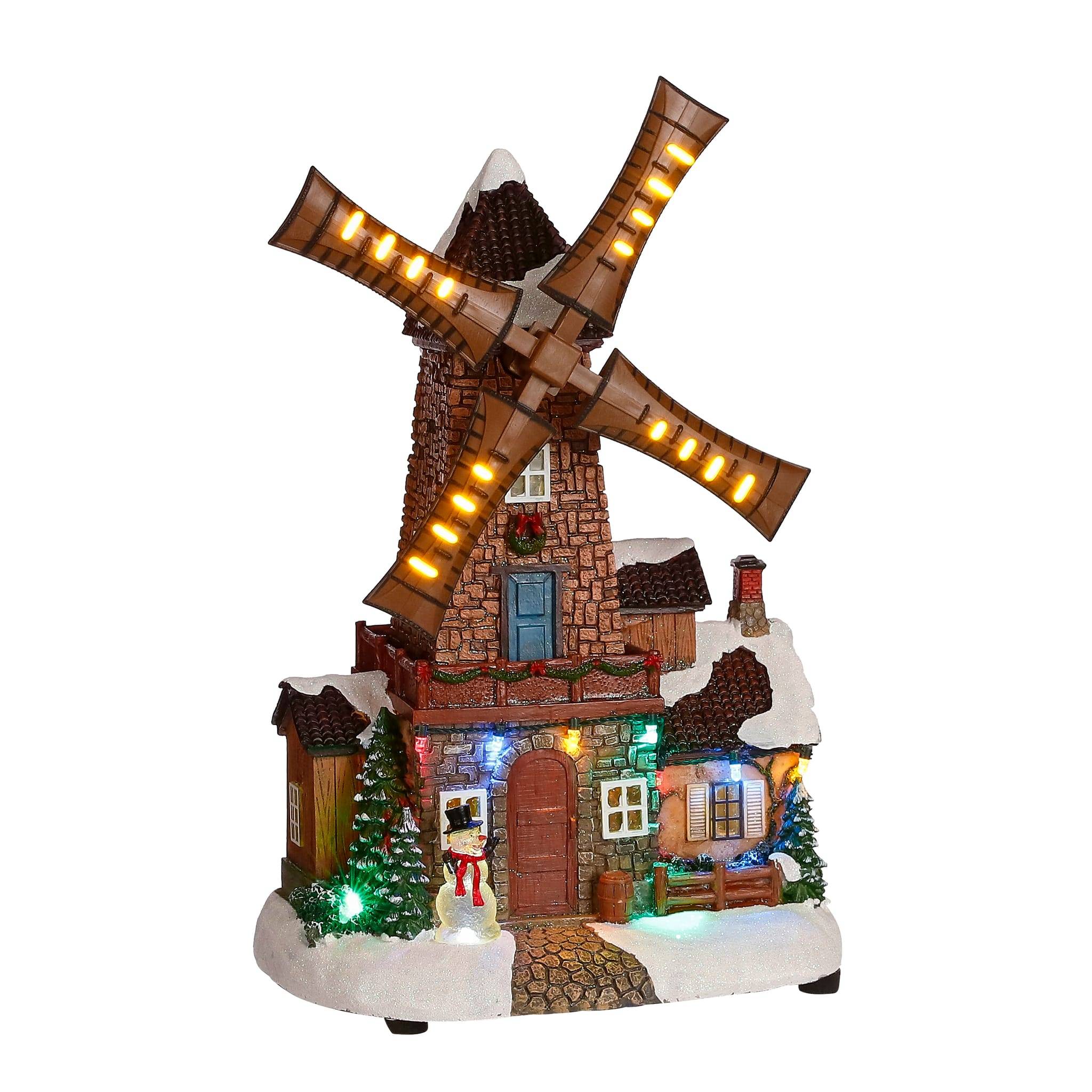 Windmill battery operated -polyresin-Multicol- l21,5xw14xh32,5cm
