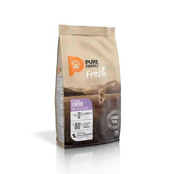 Pure Family Fresh - Croquettes chiot grande taille sans céréales saumon 12kg - Pure Family Fresh
