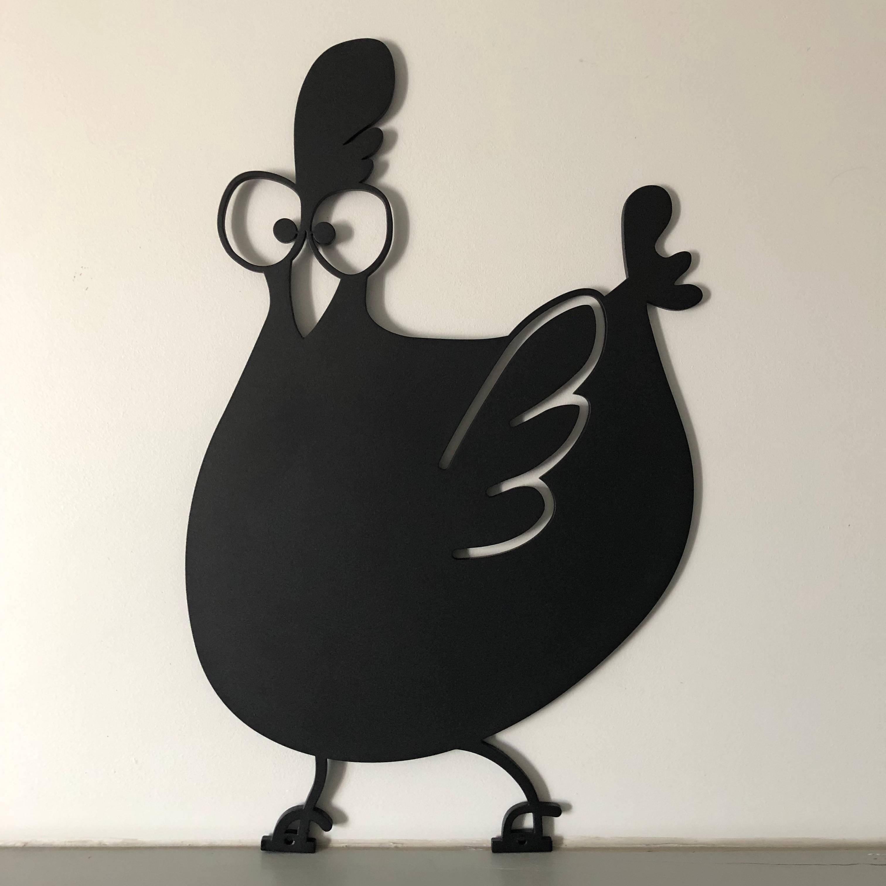 Poule paulette noir H.64 cm