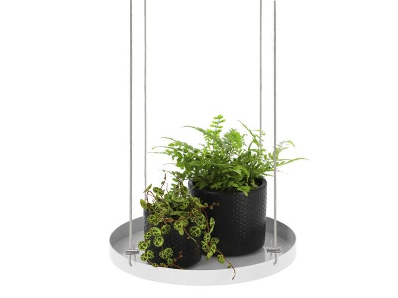 Plateau rond fenêtre à suspendre PVC blanc Ø24 cm H.2.1 cm - Imagen 2