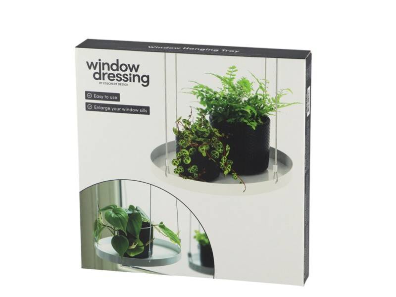 Plateau rond fenêtre à suspendre PVC blanc Ø24 cm H.2.1 cm - Imagen 1