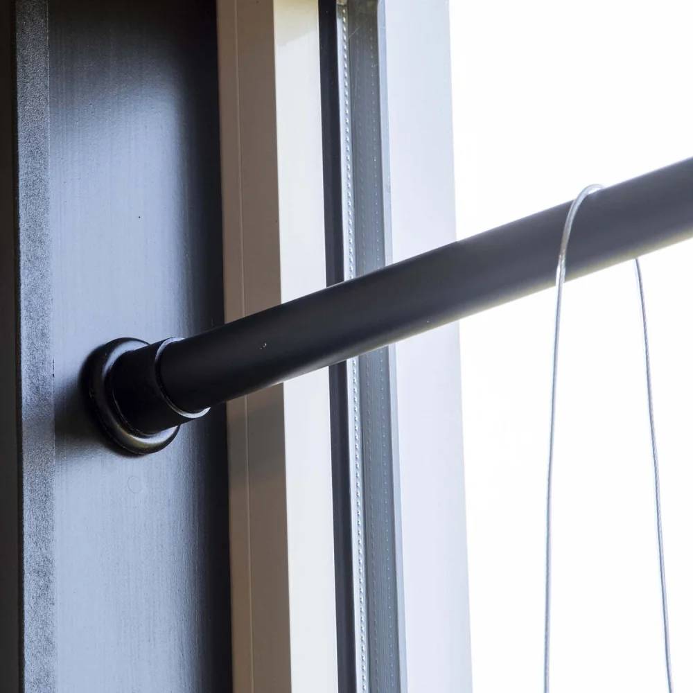 Barra Telescópica Acero Carbono Negro Ø 4,90 cm L 216 cm – ESSCHERT DESIGN