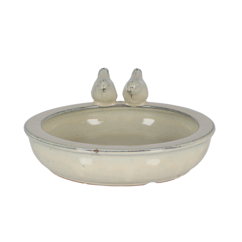 Bain d'oiseau rond en céramique blanc Ø26.9 cm H.10.9 cm - Esschert design bv 1 - Image 4