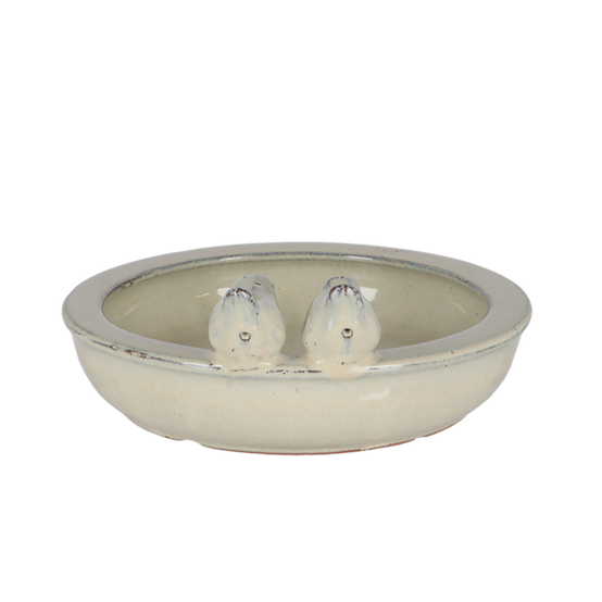 Bain d'oiseau rond en céramique blanc Ø26.9 cm H.10.9 cm - Esschert design bv 1 - Image 1