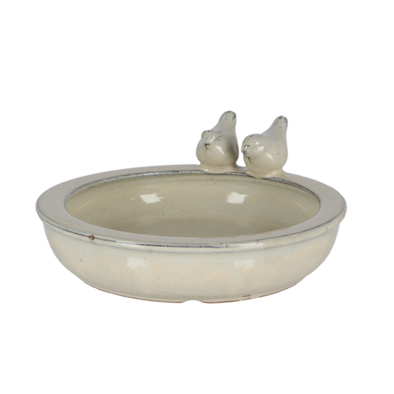 Bain d'oiseau rond en céramique blanc Ø26.9 cm H.10.9 cm - Esschert design bv 1 - Image 2