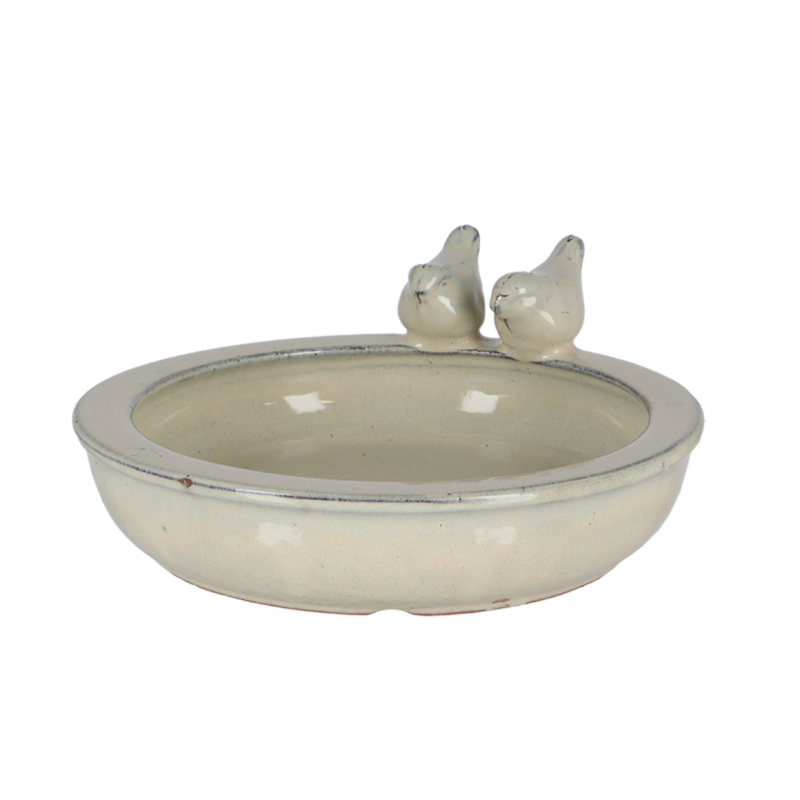 Bain d'oiseau rond en céramique blanc Ø26.9 cm H.10.9 cm - Esschert design bv 1 - Image 2