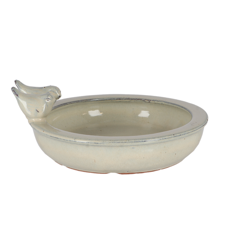 Bain d'oiseau rond en céramique blanc Ø26.9 cm H.10.9 cm - Esschert design bv 1 - Image 3