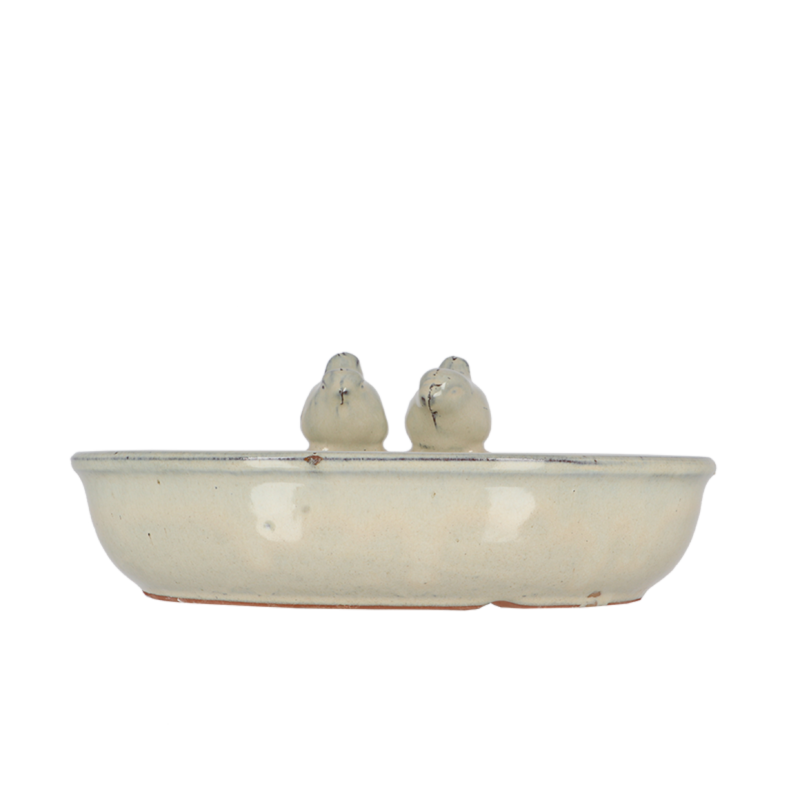 Bain d'oiseau rond en céramique blanc Ø26.9 cm H.10.9 cm - Esschert design bv 1 - Image 6
