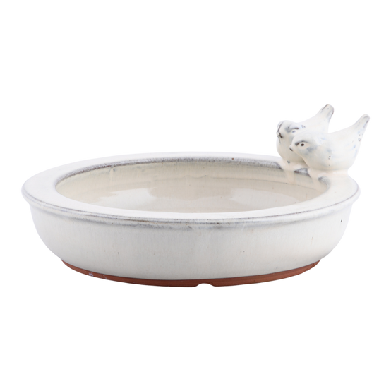 Bain d'oiseau rond en céramique blanc Ø26.9 cm H.10.9 cm - Esschert design bv 1 - Image 8