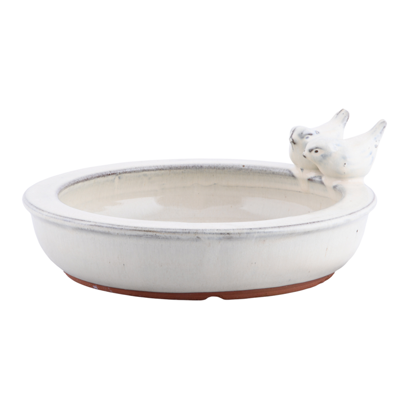 Bain d'oiseau rond en céramique blanc Ø26.9 cm H.10.9 cm - Esschert design bv 1 - Image 8
