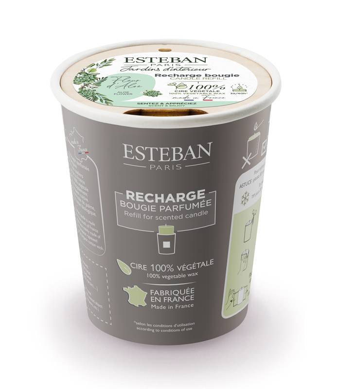 Esteban - Recharge bougies parfumées - Fleur d'Aloe 180 g