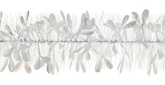 Weiste - Guirlande perles gui argent satiné brins givrés L.200 x Ø.9 cm