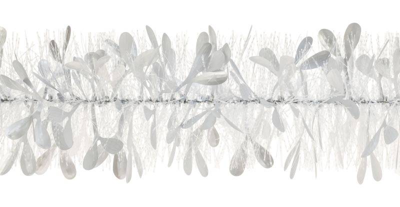 Weiste - Guirlande perles gui argent satiné brins givrés L.200 x Ø.9 cm