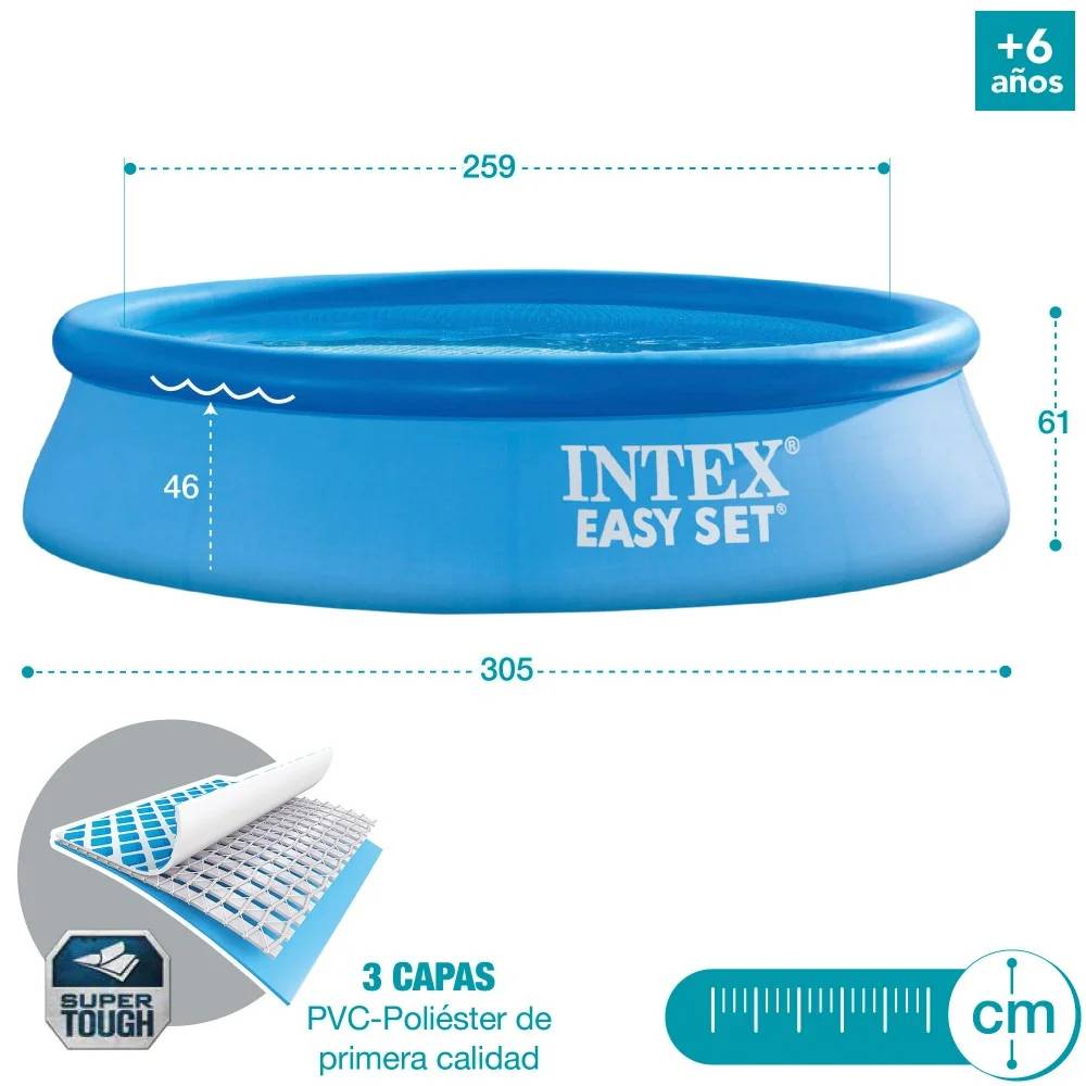 Intex - Piscina inflable Easy Set PVC azul 305 x 61 cm 28118NP - INTEX - Imagen 6