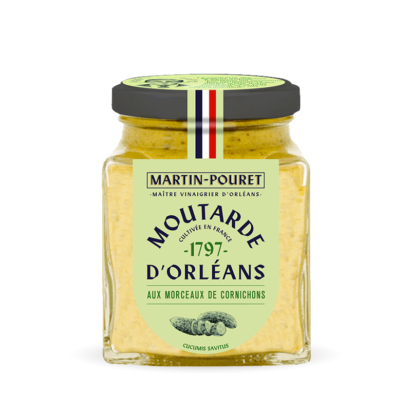 Mostaza de Orleans con trozos de pepinillos