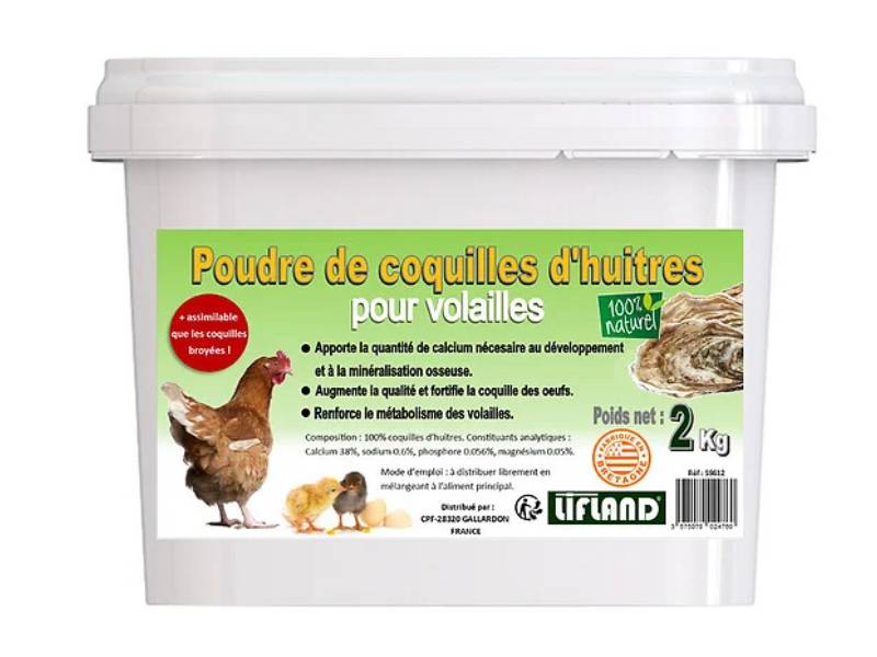 Poudre de coquilles d'huitres volaille 2 kg - LIFLAND - Imagen 1