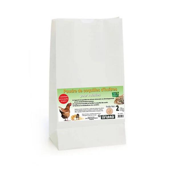 Poudre de coquilles d'huitres volaille 2 kg - LIFLAND - Imagen 2