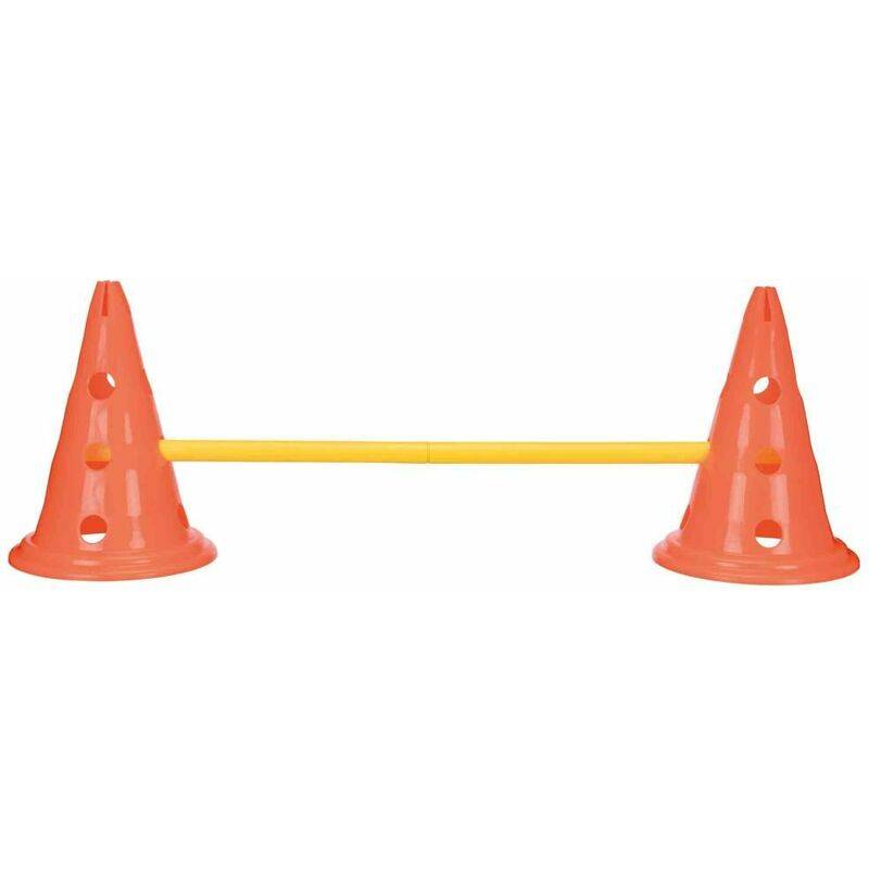 Lot de 3 activités d'obstacle plastique orange et jaune Ø23×30 cm H.78 cm - Trixie - Imagen 1