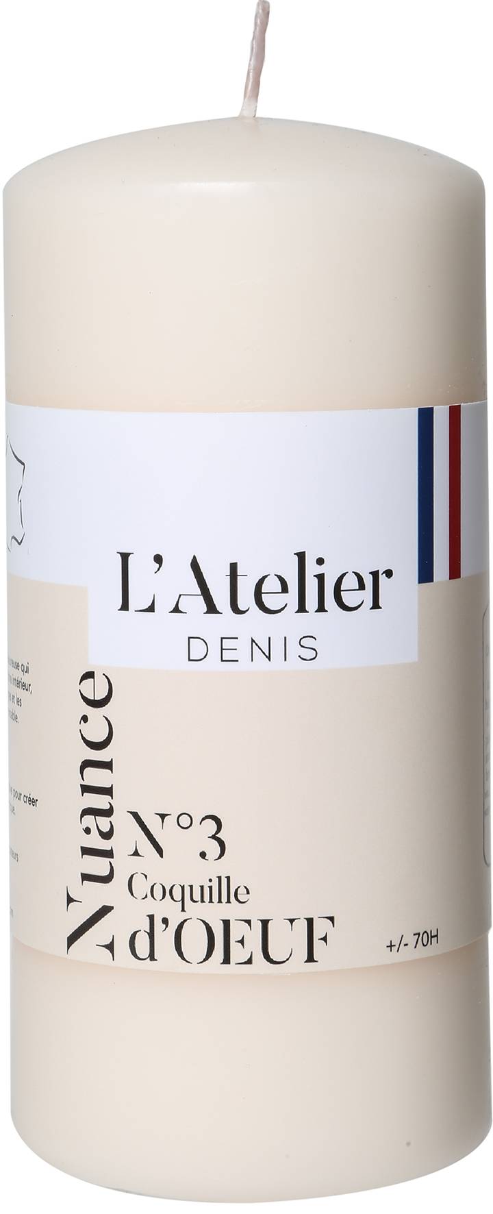 Bougie cylindrique 68x145 mm ivoire
