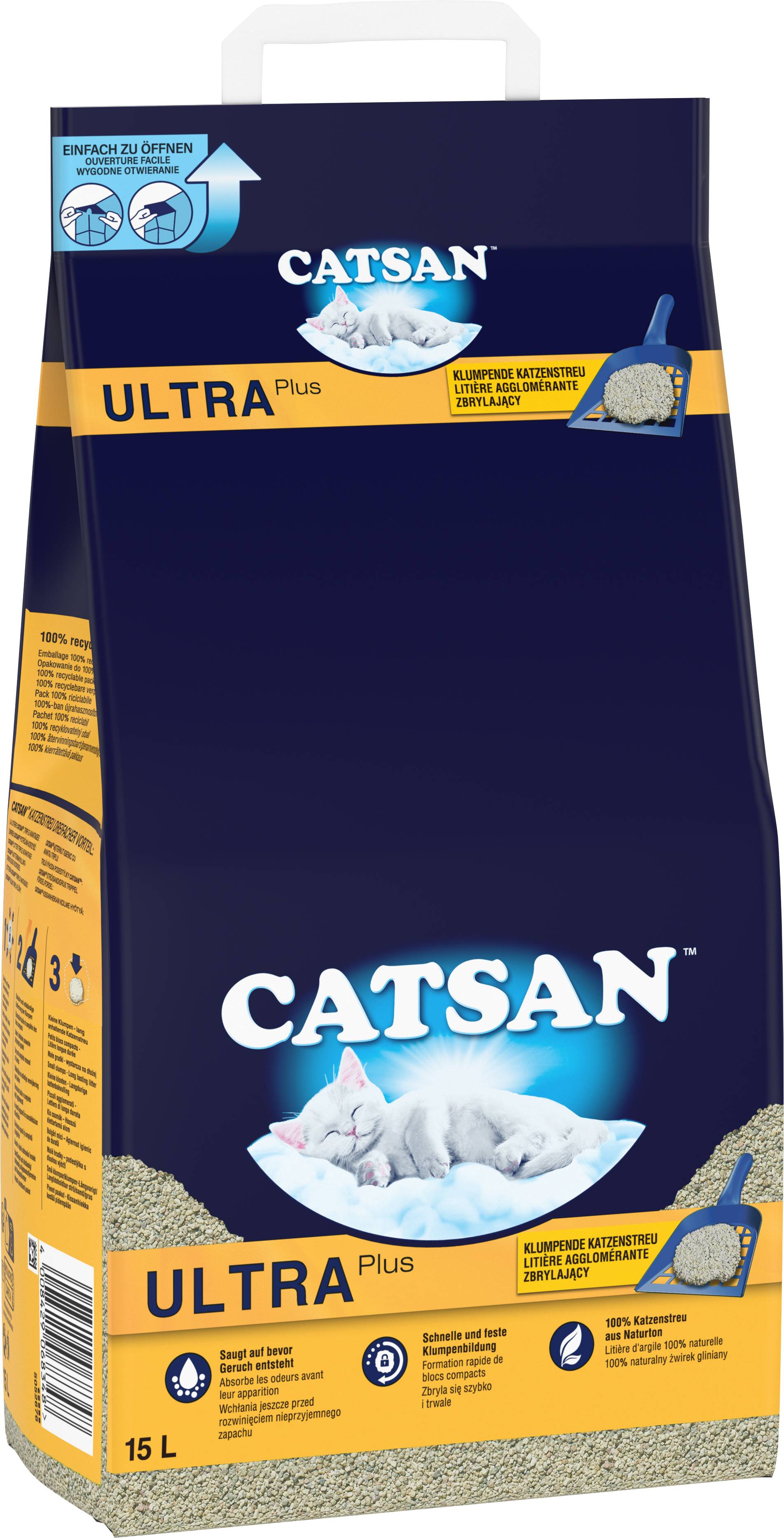 Catsan - Litière pour chat agglomérante plus 15L – CATSAN - Image 1