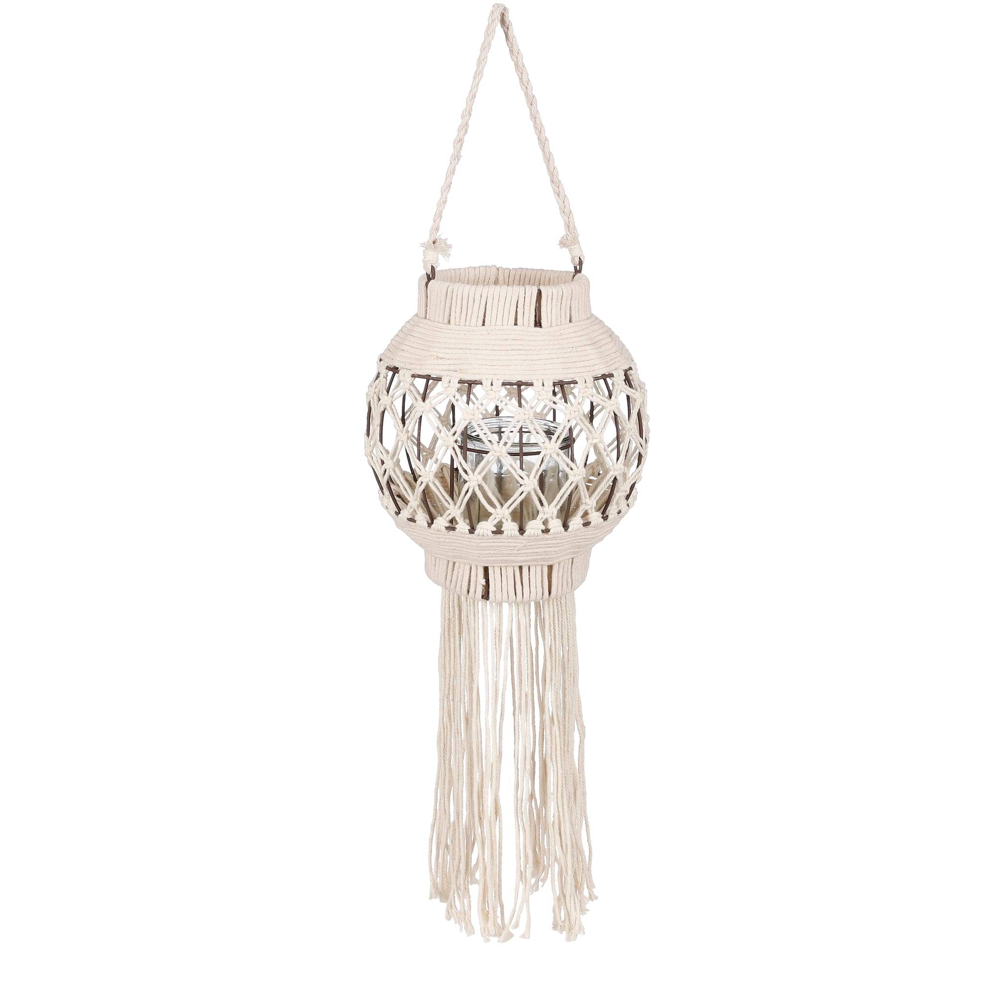 Lámpara colgante de algodón blanco roto - Blanco roto - h26,5xd24cm