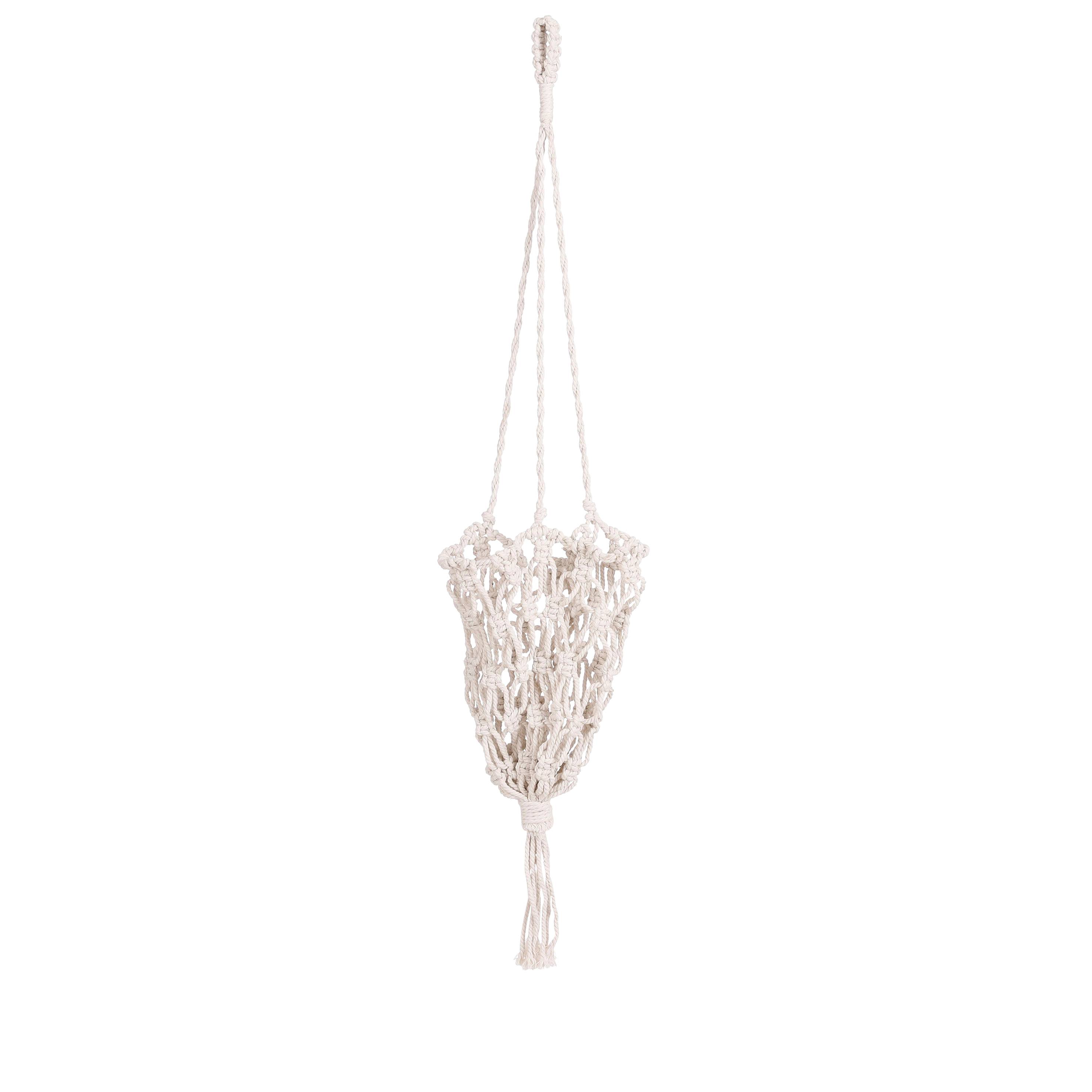 Suspensión para maceta blanco roto -algodón-Blanco Roto- h75xd17cm