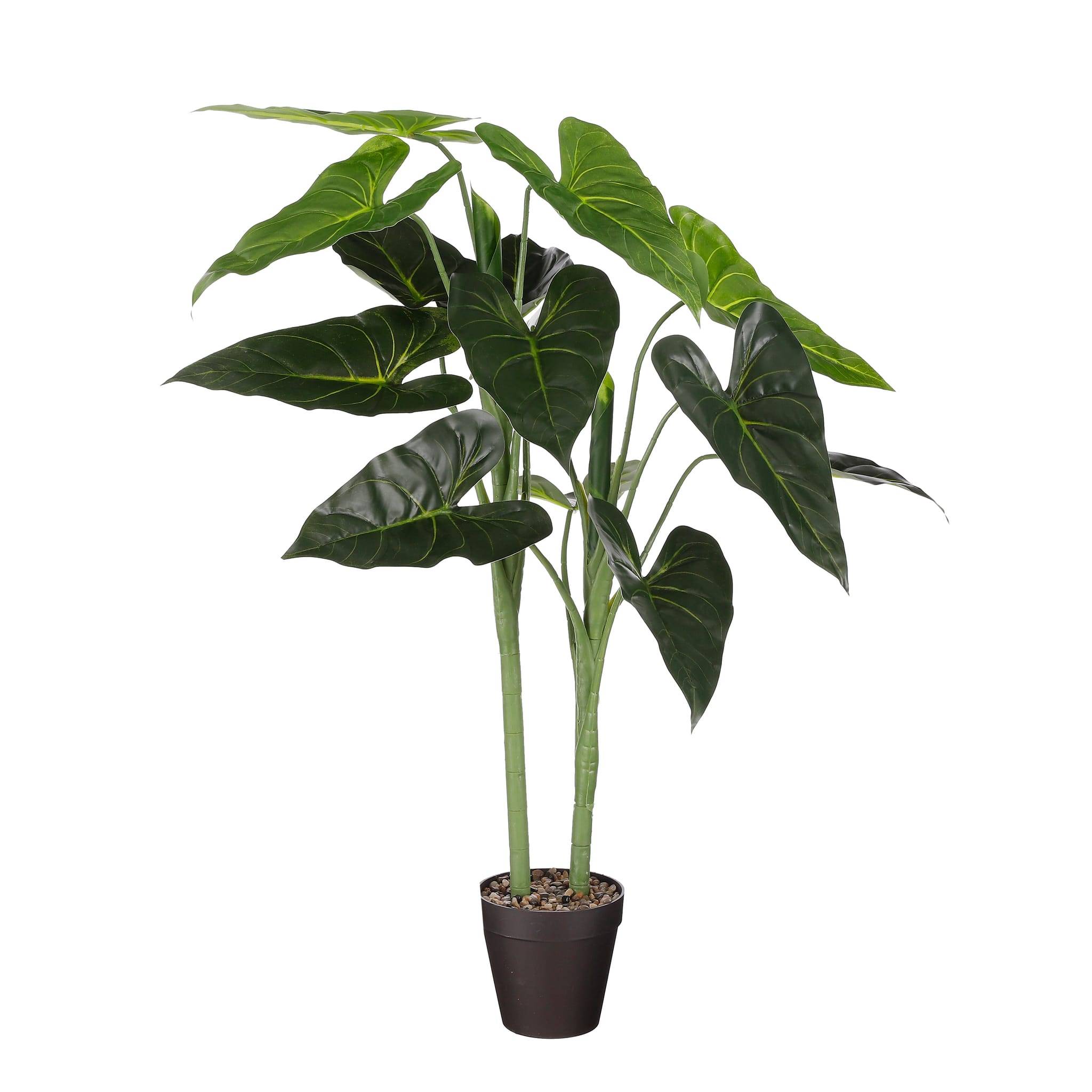 Alocasia en pot vert -polyester-Vert- h100xd50cm