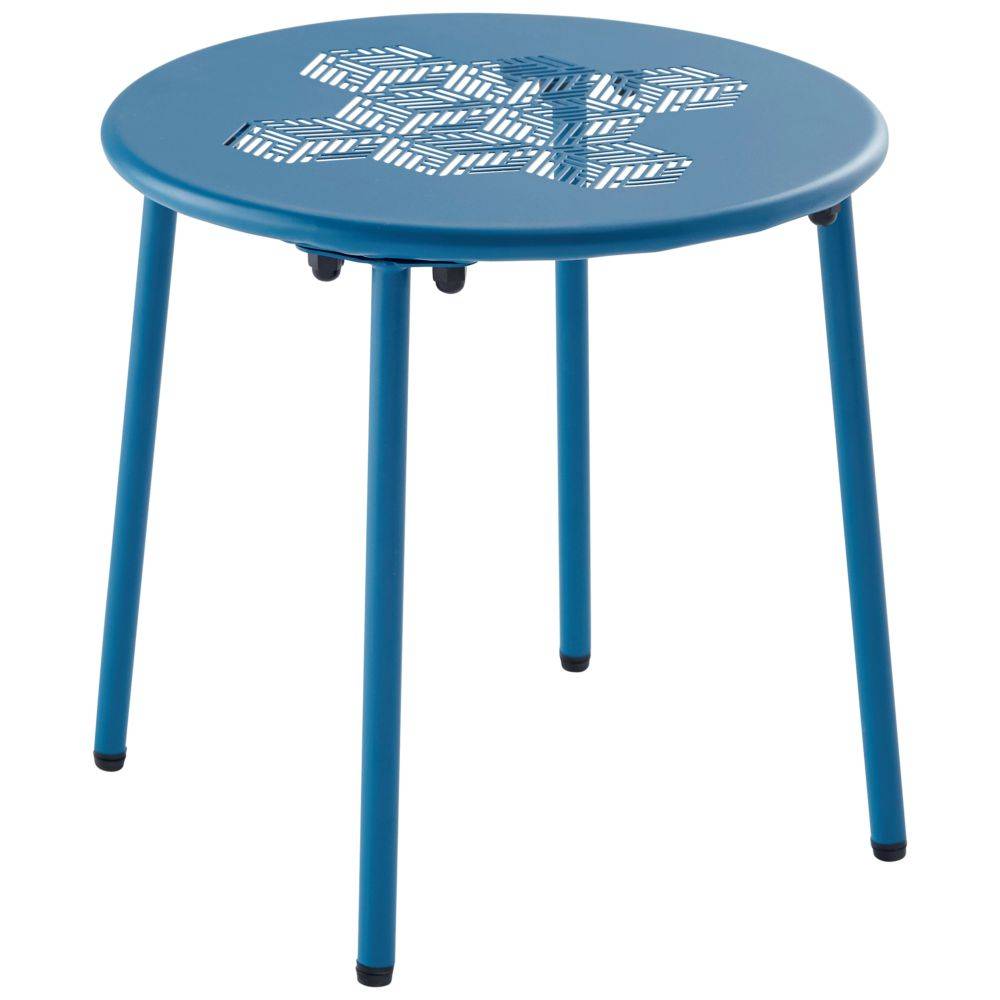 Ecloz - Table d'appoint acier Ø.40cm bleu cobalt Tendance ECLOZ - Image 1