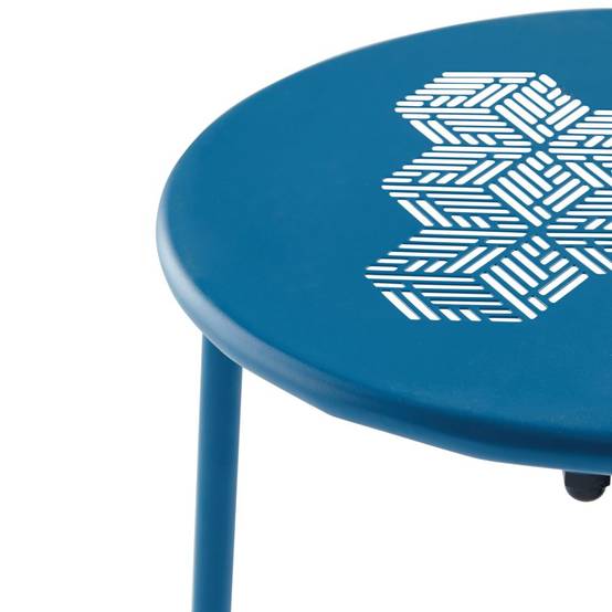 Ecloz - Table d'appoint acier Ø.40cm bleu cobalt Tendance ECLOZ - Image 3