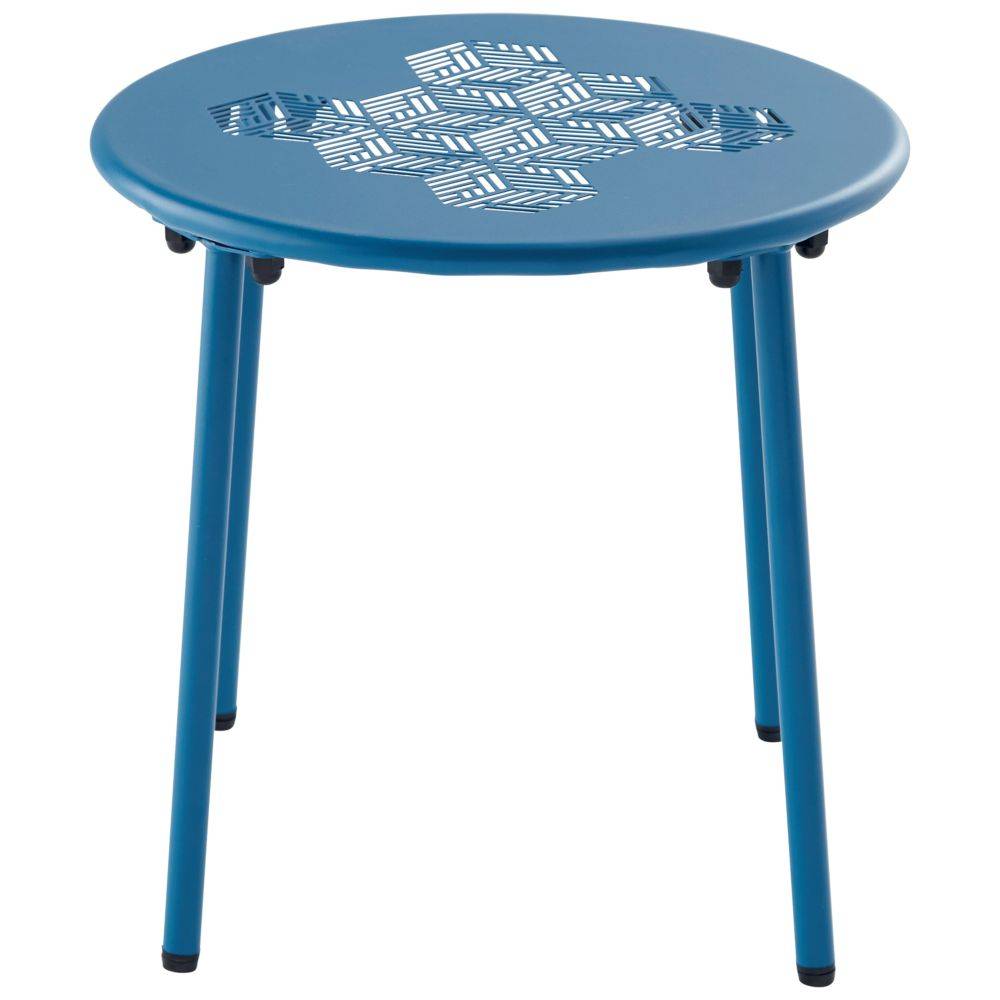 Ecloz - Table d'appoint acier Ø.40cm bleu cobalt Tendance ECLOZ - Image 2