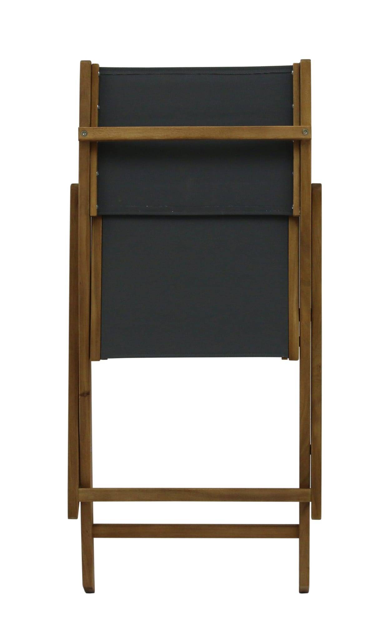 Ecloz - Chaise de jardin pliante bois textilène anthracite Bunny ECLOZ - Image 7